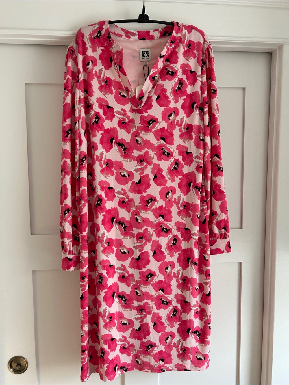 Anne Klein Hot Pink Floral Shift Dress